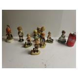 Boy & Girl Porcelain Figurines, some with maker