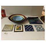 Nesting Fry Pans w/removable handle & Decorative