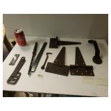 (3) Antique Barn Door Hinges, Latches & Handle