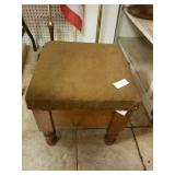 Antique Shoe Shine Cushioned Stool / Box