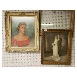 Antique Framed Photo & Framed Print of Lady by