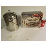 Stainless Steel Compost Pail & 3 qt Casserole