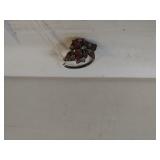 Size 6 Sterling Ring w/ Purple & Clear "Stones"