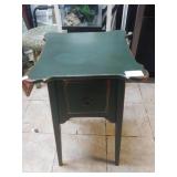 Green painted accent table w/ drawer