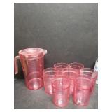 Pink Pitcher & Glasses - Plastic