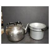 Tea Kettle & Alum Clad Pot