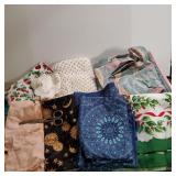 Misc Linens - Some Fabric pieces, tablecloth,