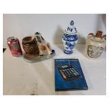 Whiskey Jug, Ginger Jar, Calculator, Rescue Dog