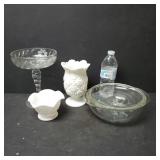 Milk Glass Dishes, Candy Dish & Pyrex Cooking