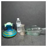 Blue Vase, Cream Bottle, Ship Shaped Wine Bottle