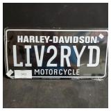 Harley- Davidson Liv 2 Ryd Novelty License Plate