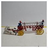 Cast Iron Fireman Buggy w/ Horses