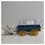 Cast Iron "Covered" Wagon w/ Horses