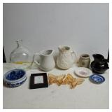 Pitchers, Wine Jug, Buffalo Pottery plate, Water