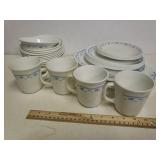Corelle Corning White & Blue China
