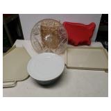 USA Cake Mold, Plastic Trays, Clear Cut Glass