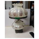 White Glass Flower Pattern Gone w/ Wind Lamp