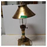 Brass Lamp w/ Brass Shade Table Top Lamp