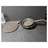 Cast Iron Flat Skillet & Frying Pans (Some Marked