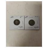 1898 & 1899 US Nickel Five Cent