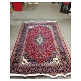 Red & Navy Patterned Area Rug - 57.5"×89"