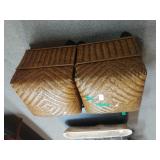 Pair of Woven Rolling Ottomans