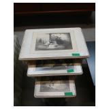 (3) Nesting Tables w/ Victorian Images