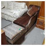 Leopard Print Chaise Lounge w/ottoman & pillow