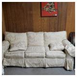 Ethan Allen Cream-On-Cream Fern printed Sofa