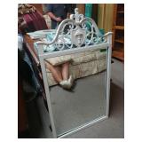 White Wooden Framed Wall Hanging Mirror