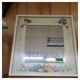Hydrangea Decorated Wooden Framed Mirror