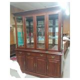 Wooden China Hutch w/glass shelves