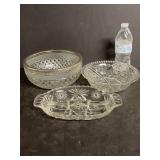 Clear Glass Dishes - Pickle Tray, Candy Dishes,