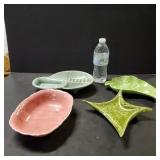 Retro MCM Pottery Dishes / Trays, some maker