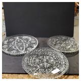 (3) Clear Glass Veggie Serving Trays