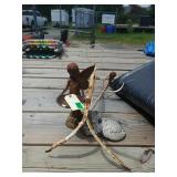 (3) Outdoor Items - Fairy W/shell, Laying Cat,