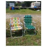(2) Colorful Woven Folding Lawn Chairs