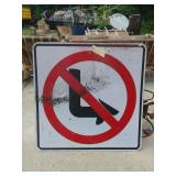 Metal No Turn Road Sign - 36" Square