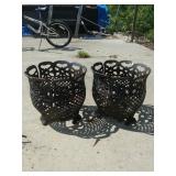 (2) Matching Metal Plant Pot Covers