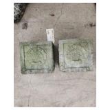 8 1/4" Concrete Cube Planters w/ Shell Design