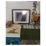 Chair Seat Picture, Deer Welcome Sign, Valance,