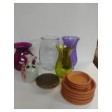 Various Vases, Terra Cotta Saucers (8),