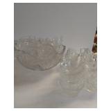 Glass Punch Bowl & Cups