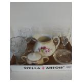 Assorted Glassware, Candy Dish, China Pitcher