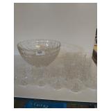 Glass Punch Bowl w/cups