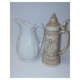 Large Pitcher & Beer Stein