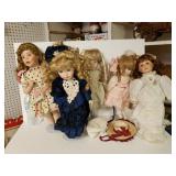 5 Porcelain Dolls