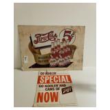 Pepsi-Cola Metal Sign & Go Kooler Ad