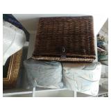Wicker Basket & 2 Pillows