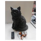 Black Cat Figure & Light Up Small Pumpkins